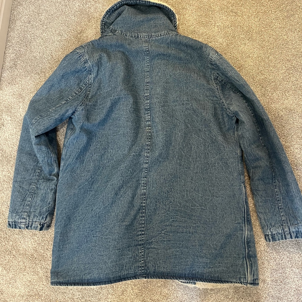 Rolla’s Denim Chambray Blue Sherpa Jacket | Size XS / 6 - Picture 4 of 6